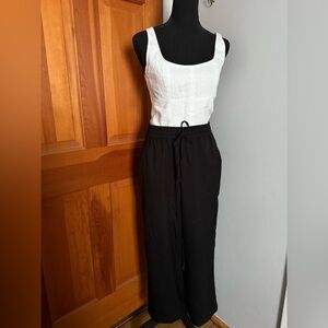 GAP Black Linen Wide Leg Pants